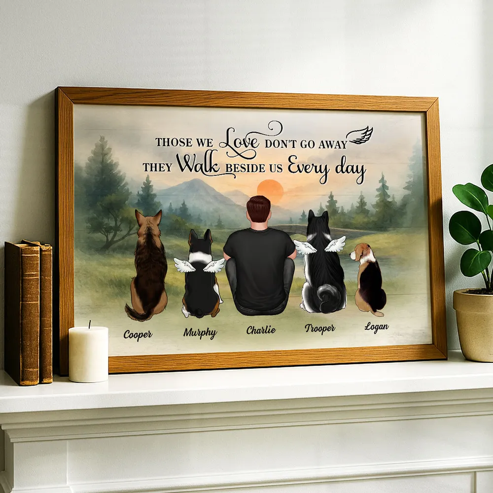 Retro Vintage Mountain Landscape Pet Dog Cat Memorial Personalized Poster - Image 5