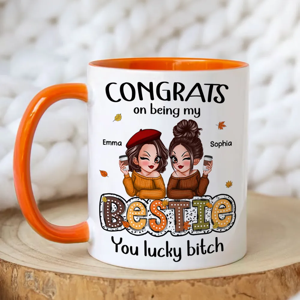 Congrats On Being My Besties Fall Season Gift, Personalized Mug - Image 2