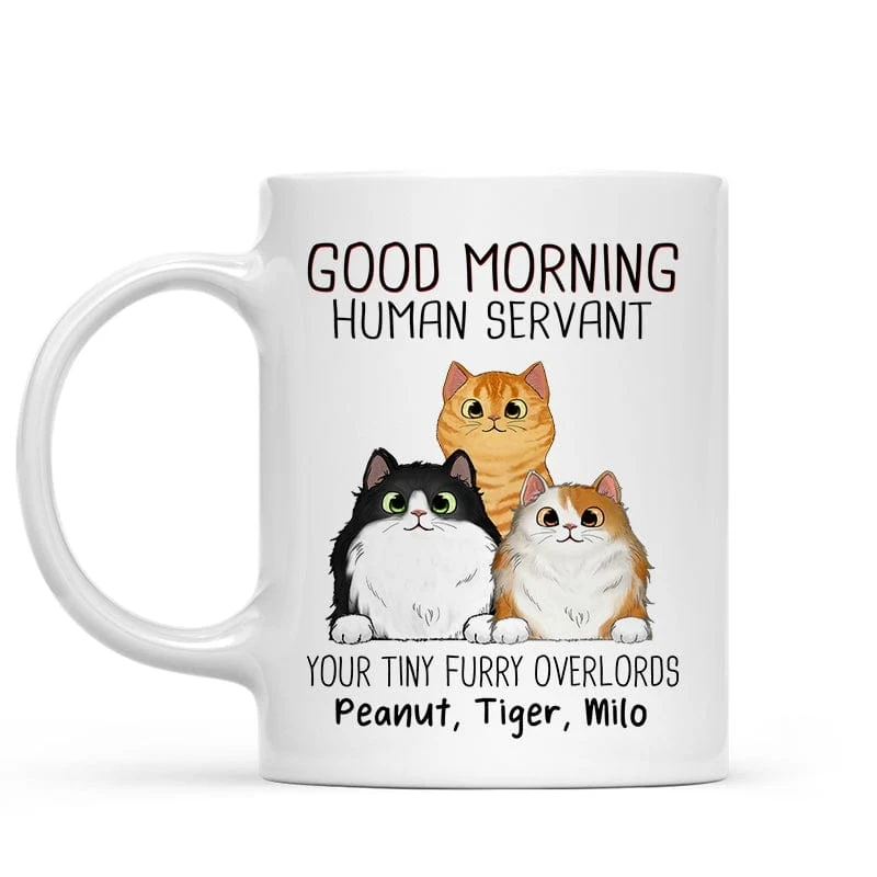 “Good Morning, Human Servant” Custom Cat Name Mug – Furry Overlord Edition - Image 4