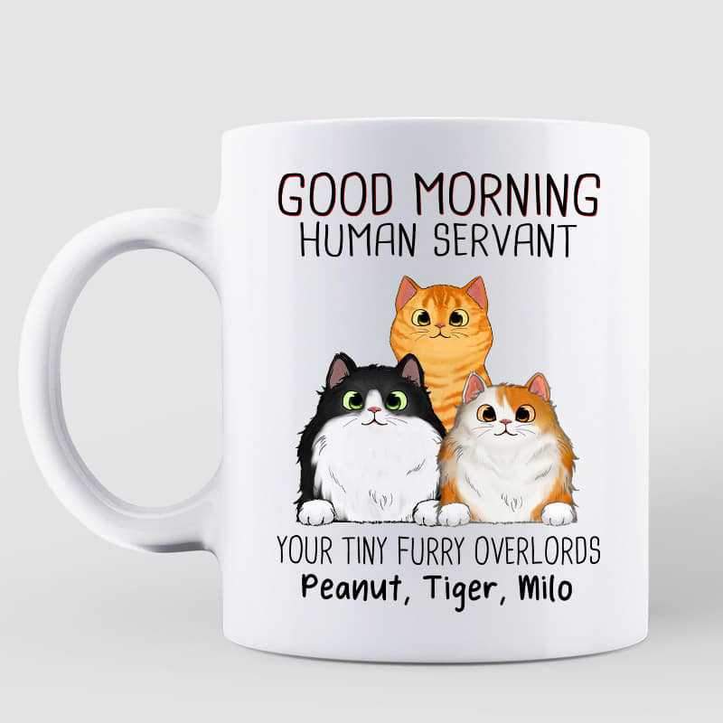 “Good Morning, Human Servant” Custom Cat Name Mug – Furry Overlord Edition - Image 5