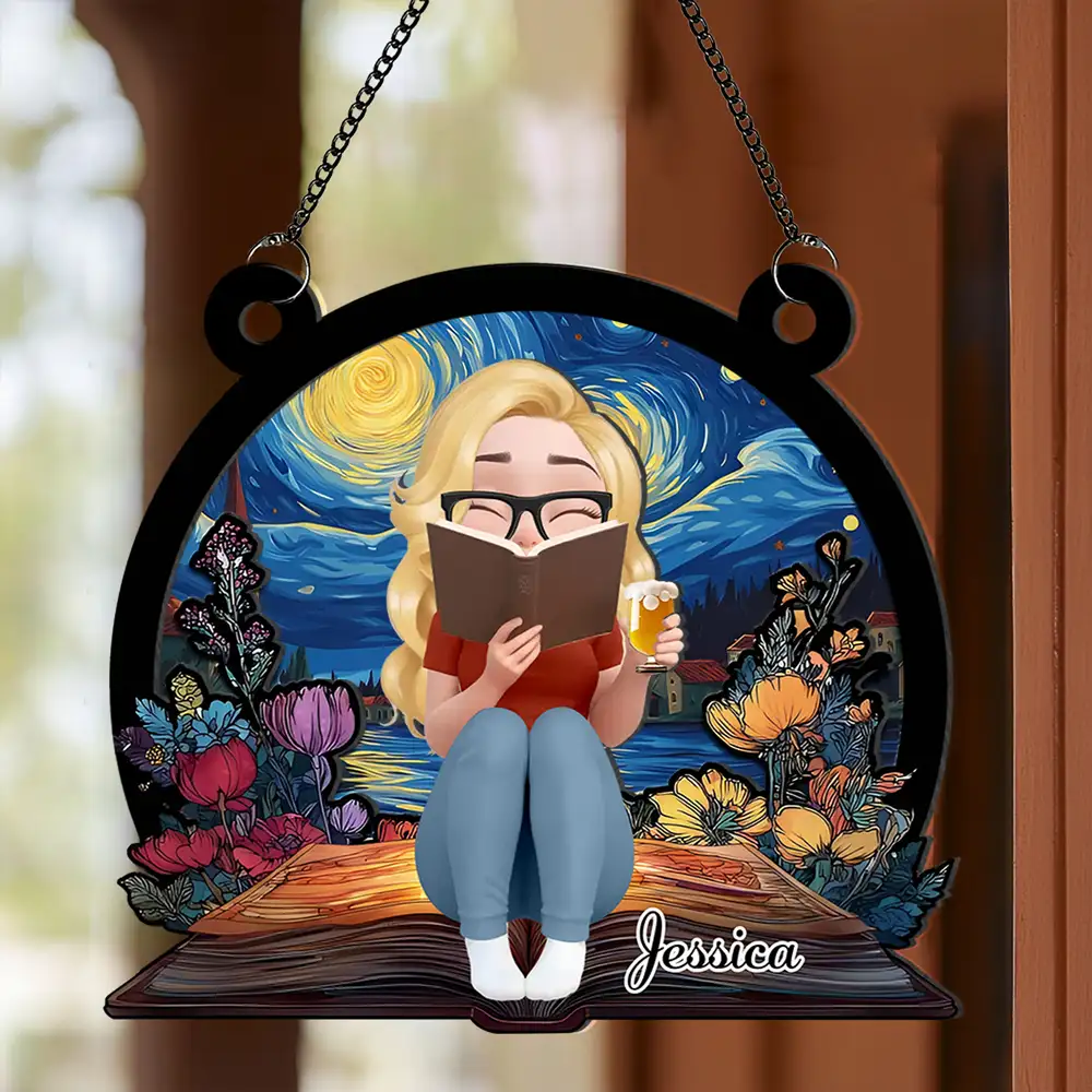 “Book-Lover’s Haven” Personalized Wood & Acrylic Layered Ornament