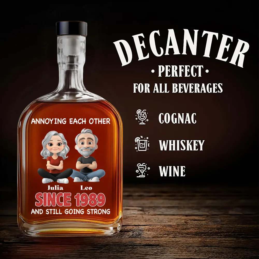 Annoying Each Other Since – Personalized Glass Spirits Decanter for Couples - Image 6