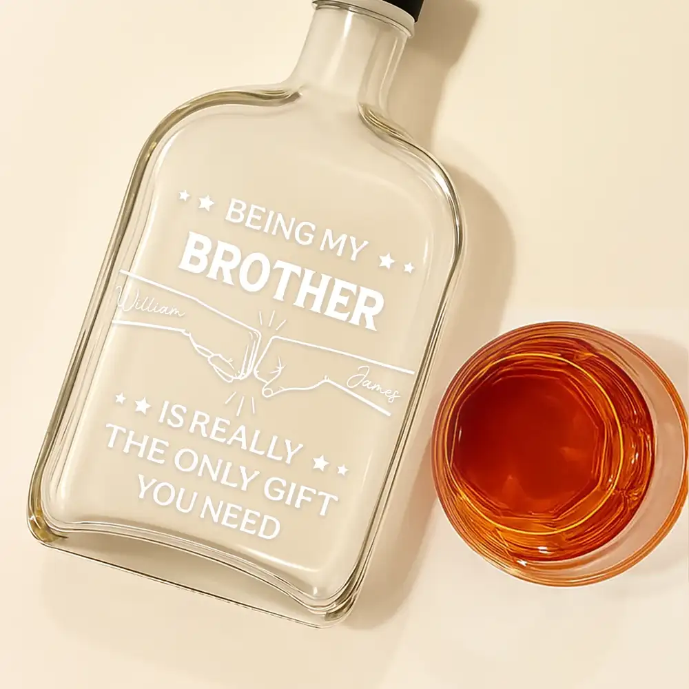 Being My Brother Is Really the Only Gift You Need – Personalized Glass Spirits Decanter - Image 2