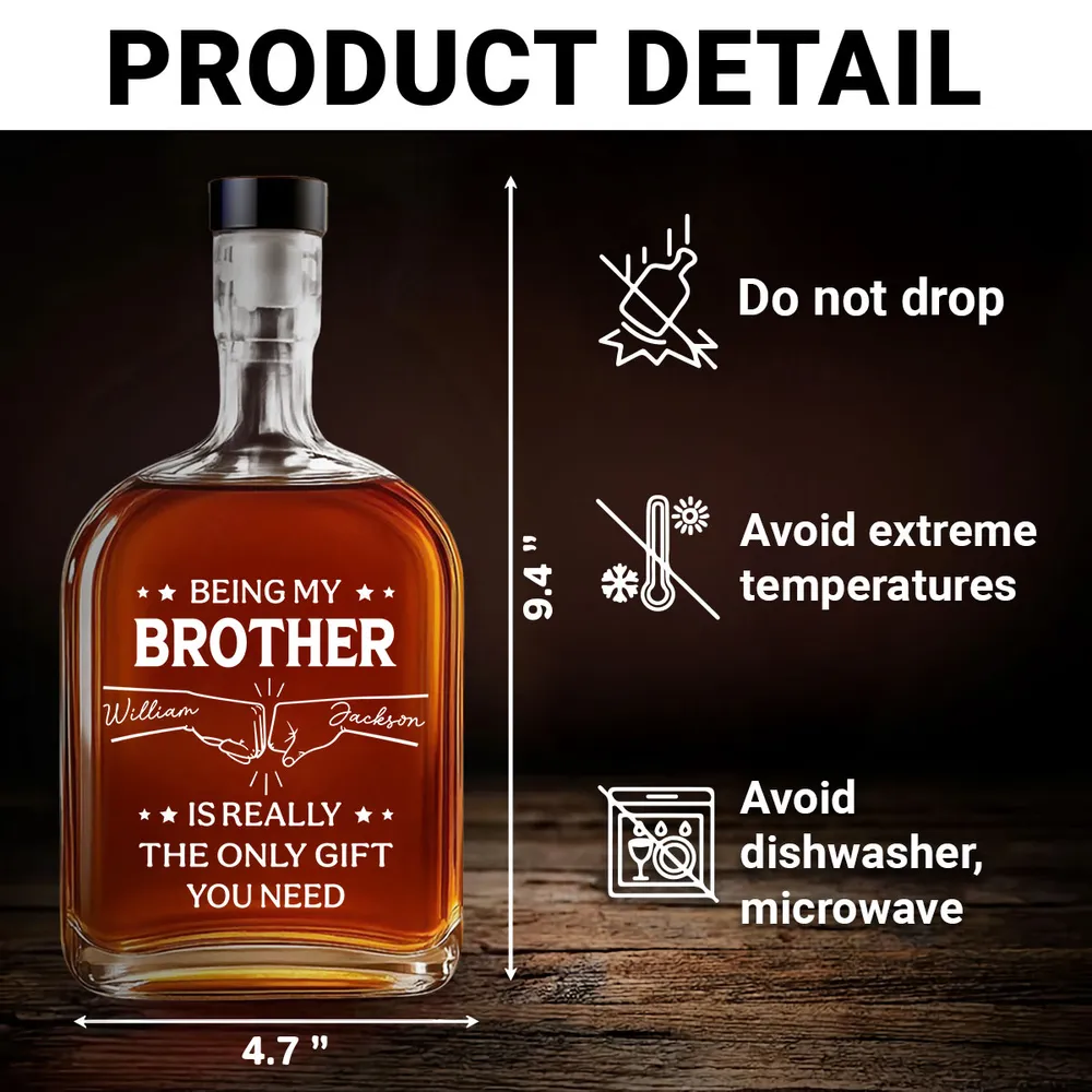 Being My Brother Is Really the Only Gift You Need – Personalized Glass Spirits Decanter - Image 7
