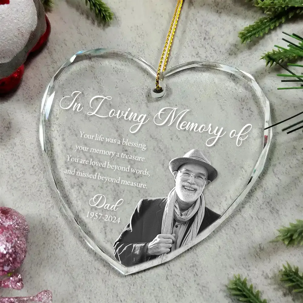 Custom Memorial Heart Ornament – Personalized Sympathy Gift - Image 5