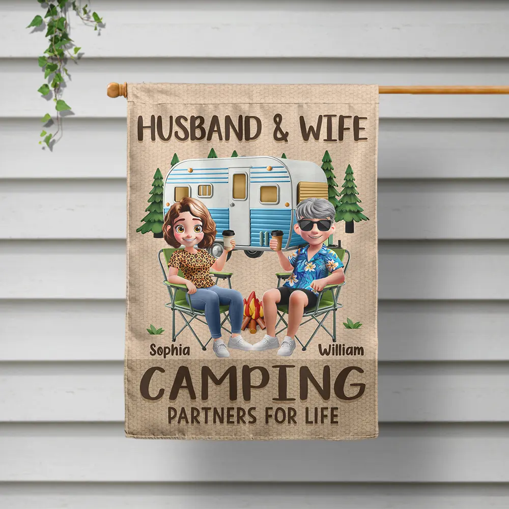 Making Memories One Campsite at a Time – Personalized Garden Flag for Couples or Friends - Image 4