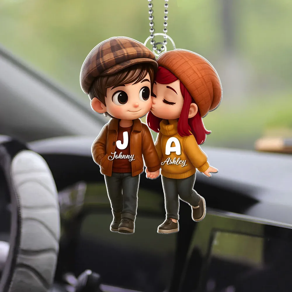 Personalized Couple's Acrylic Car Hanger – A Perfect Gift for Lovers - Image 3