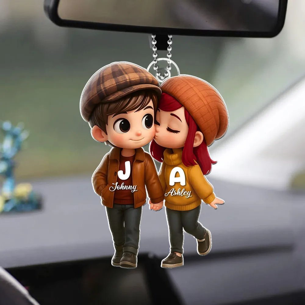 Personalized Couple's Acrylic Car Hanger – A Perfect Gift for Lovers - Image 7