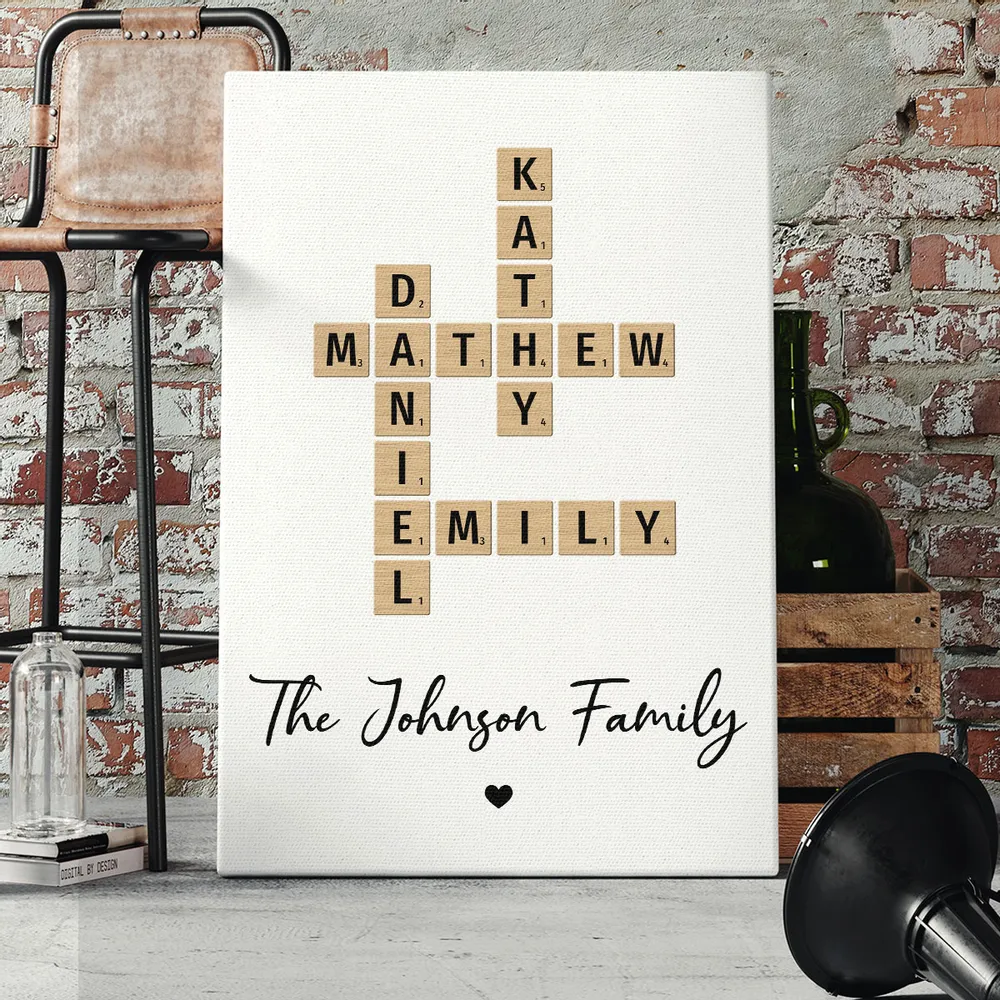 Custom Family Name Poster - Personalized Crossword Design Canvas - Image 6